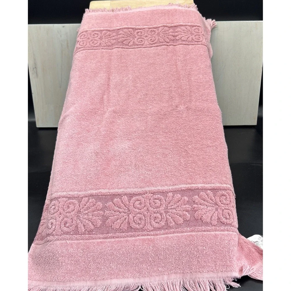 Vintage Cannon Monticello USA  Rose Pink Bath And Hand Towel